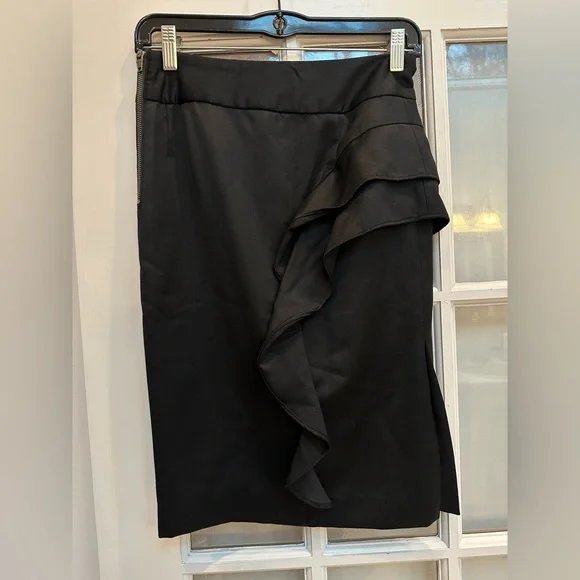 Vintage L.A.M.B Gwen Stefani Wool Y2K Punk Glam Rock Goth Ruffle Skirt Size 2 XS